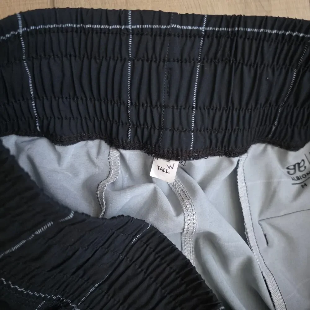 Albion Jetsetter Joggers Windowpane Black White Pants Women Sz M Tall - Picture 10 of 16